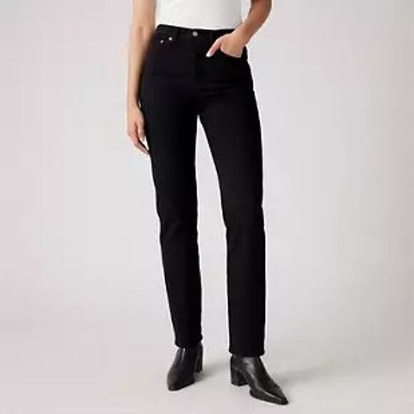Levi's Denim - Levi's Premium Women's Wedgie Straight Button Fly Jeans‎ Size W29 L28 Black